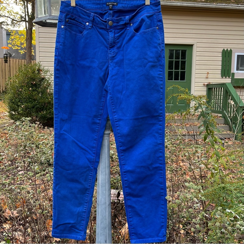 SALE! Eileen Fisher ultramarine blue cropped pants/colored jeans